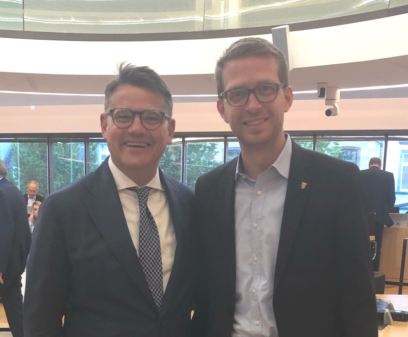 Landtagsabgeordneter Michael Ruhl (rechts) will mit Ministerpräsident Boris Rhein eng zusammenarbeiten.